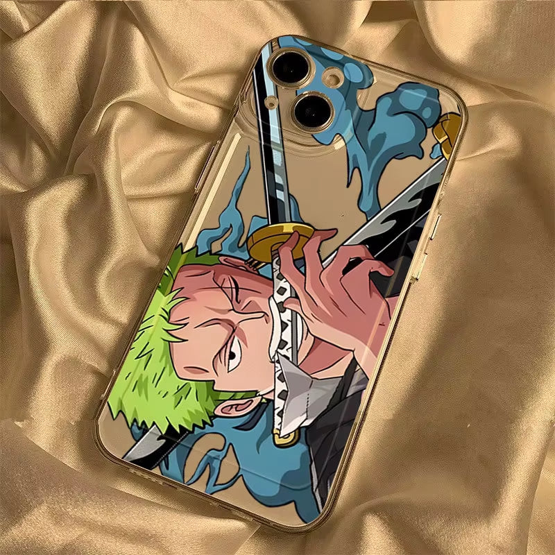 One Piece Luffy and Zoro Handsome Shockproof Cover Y2K Phone Cases - IPhone 11 to 16 Pro Max