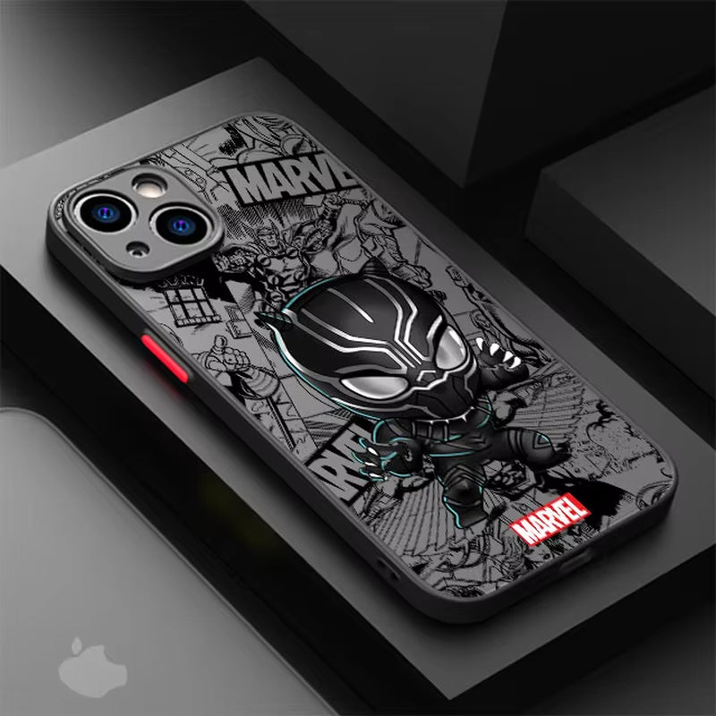 Cartoon Marvel Shockproof Armor Cover Cases - IPhone 12 to 16 Pro Max