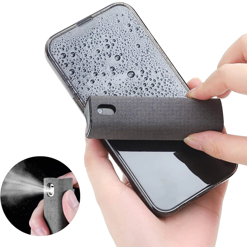 2-in-1 Microfiber Screen Cleaner Spray & Cloth for iPhone, Samsung, Mi, Tablets & Computers