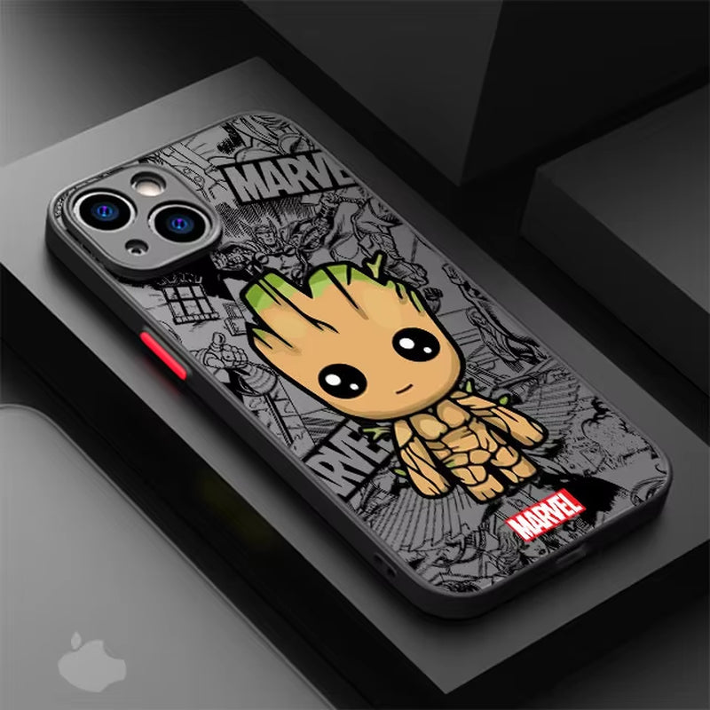 Cartoon Marvel Shockproof Armor Cover Cases - IPhone 12 to 16 Pro Max