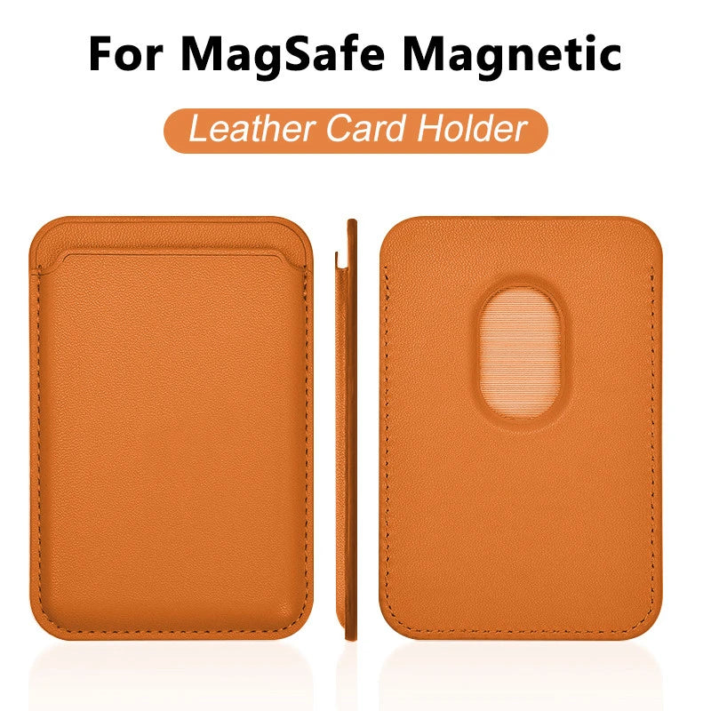 MagSafe Leather Case with Card Holder for iPhone 11/16/Pro Max and Samsung S24 Ultra