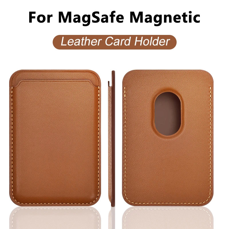 MagSafe Leather Case with Card Holder for iPhone 11/16/Pro Max and Samsung S24 Ultra