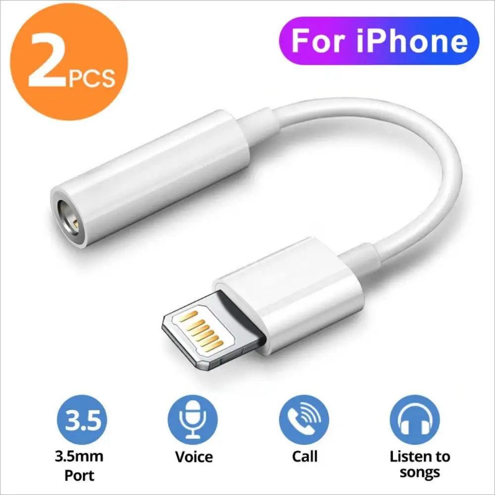 iOS Adapter to 3.5mm AUX Cable – Audio Female Adapter to Male for iPhone 11 - 14